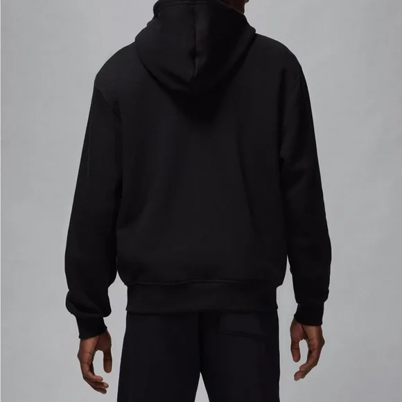 Jordan Men’s Size 2XL Brooklyn Fleece Full Zip Hoodie Black White Logo